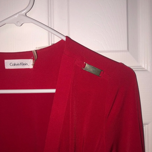 Red Calvin Klein dress with strings - Picture 3 of 4